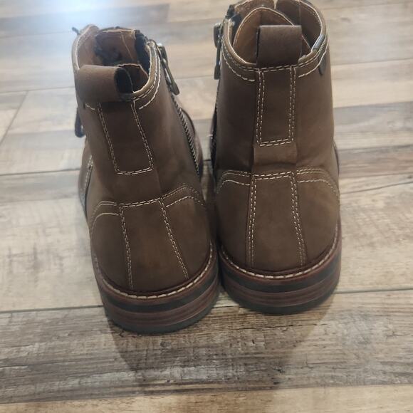 Dockers Mens Rawls Block Heel Lace Up Logger Boots Dark Tan 9M - Picture 6 of 9